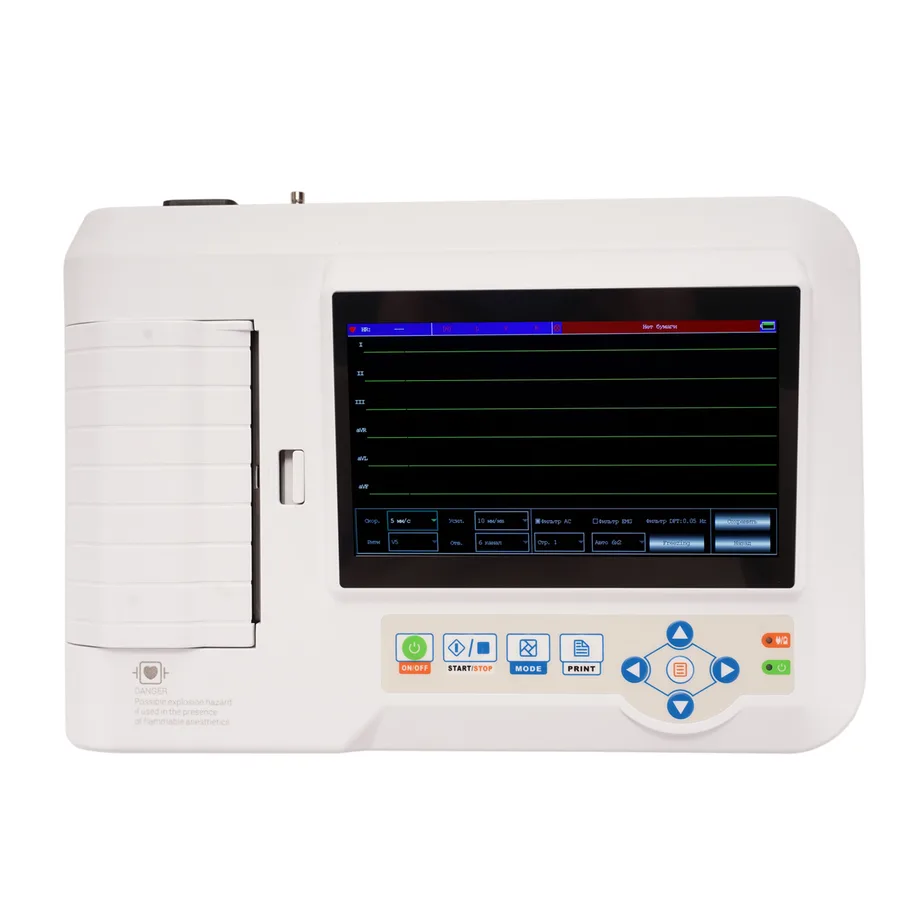 Электрокардиограф Med-Mos ECG600G — компактный 6-канальный аппарат для эффективной диагностики сердца в больницах, клиниках и амбулаториях